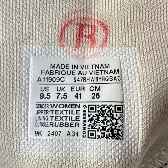 ⭐Converse Chuck Taylor Wedge Platform Sz 9.5 Womens Shoes Sneakers Black A11909C - Picture 8 of 8